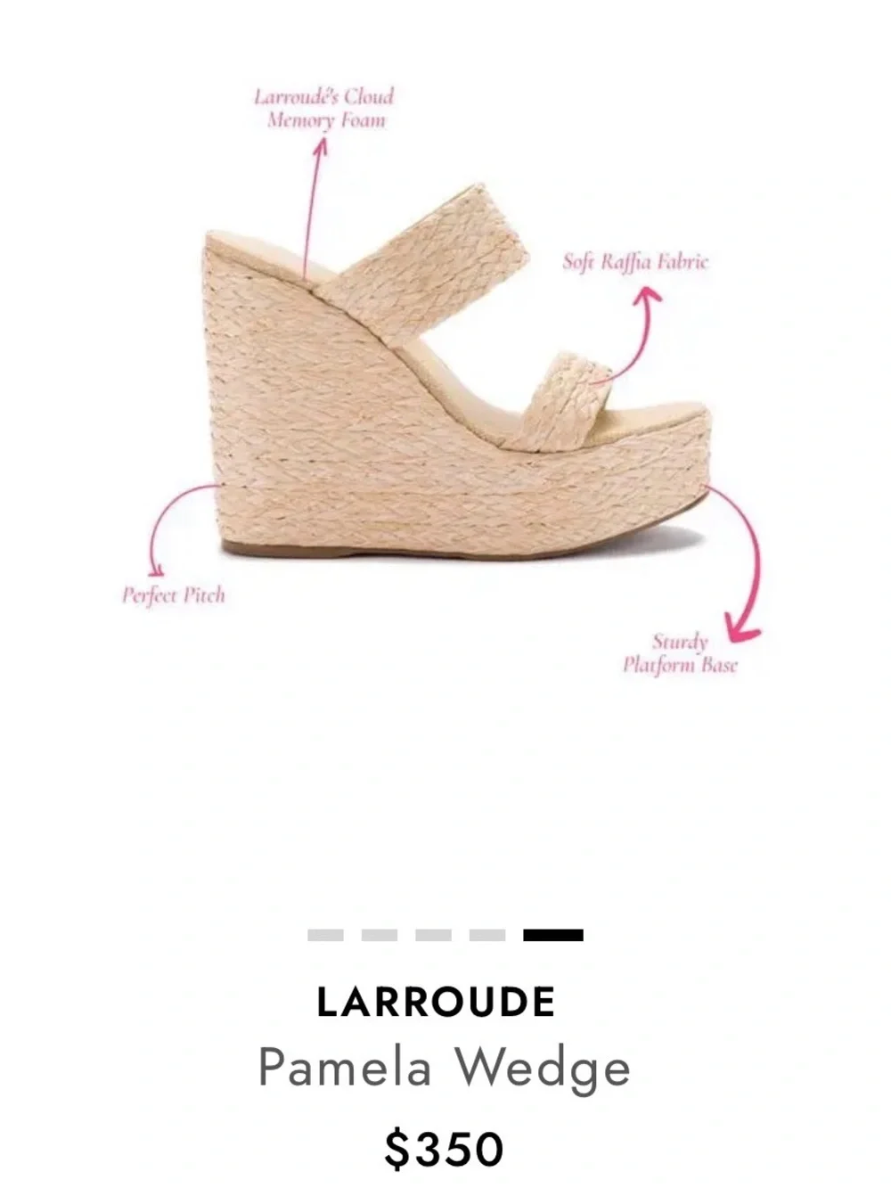 *BRAND NEW* Larroude Pamela Wedges in Natural Raffia, Size 11